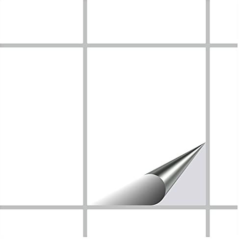 FoLIESEN Fliesenaufkleber - PVC-frei - 15x20 cm für Bad, Küche, Badezimmer - Fliesen-Folie selbstklebend - 10 Klebefliesen, .:Weiß matt
