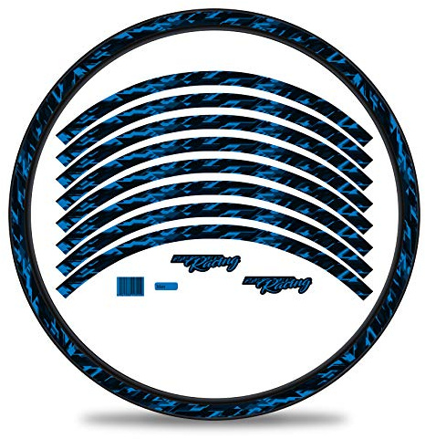 Finest Folia 16-teiliges Set Felgenrandaufkleber Sticker für Fahrrad Felgen im Future Design Komplett Set für 27 29 für Rennrad Mountainbike MTB Laufrad