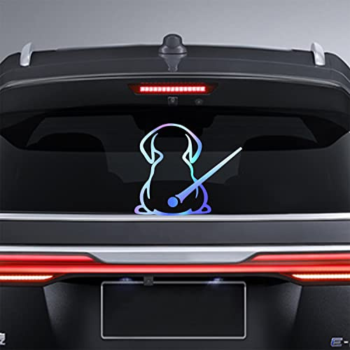 Dreothy Dog Decals,Waterproof Rear Wiper Decal Cartoon Funny Dog Moving Tail Stickers for Car Rear Dog Windshield Wiper Decal Vinyl Dog Stickers Car Window Stickers(Rainbow Blue)