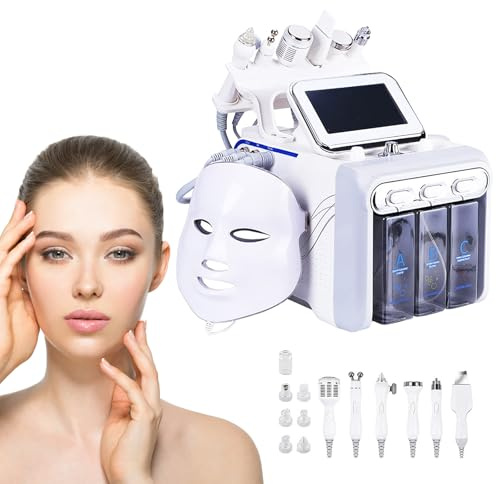 biudxbo 7 in 1 feuchtigkeitsspendende Wasserstoff-Sauerstoffmaschine, professionelle Tiefenreinigung, Mikrodermabrasion, Peeling, kleines Schönheitsgerät, entfernt Falten Dermabrasion