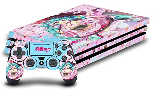 Head Case Designs Officially Licensed Hatsune Miku Sakura Graphics Vinyl Sticker Gaming Skin Decal Cover Compatible With Sony PlayStation 4 PS4 Pro Console and DualShock 4 Controller