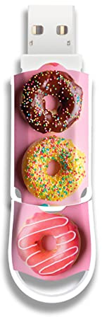 Integral 128GB XPression USB 3.2 Drive in Doughnuts Design Cool and Funky Memory Stick Pen Drive, External Storage for Work, Study and Leisure