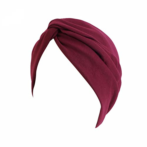 Luminary Bandana Damen – Reines Farbiges Elastisches Kopftuch oder Turban Damen – Vielseitiges Accessoire (DE/NL/SE/PL, Alphanumerisch, Einheitsgröße, Burgundisch)