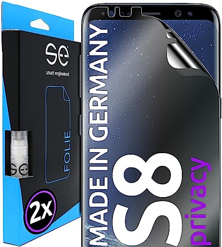 2x se® 3D SCHUTZFOLIE Privacy für Samsung Galaxy S8,Blickschutz, 100% Fingerabdruck & FaceID kompatibel, einfache blasenfreie Installation, Ultra-Klar, Stoß-Kratzfest, aus Deutschland