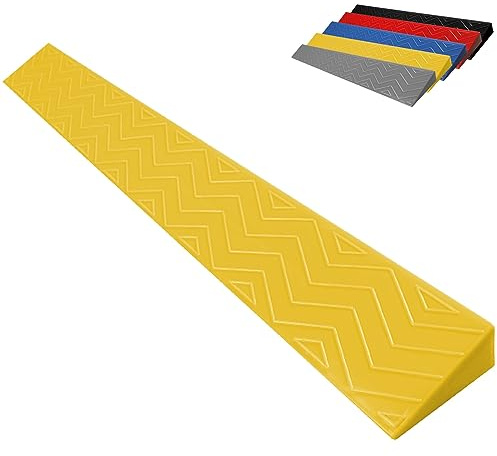 SIDID Rollstuhl Rampe Rollstuhlrampe Türschwelle Haushalt rutschfeste Bordsteinrampe 1 Bis 6 cm Hoch, für Fahrrad, Rollstuhl, Saugroboter, Lager, Garage(Yellow,100x13x6cm)