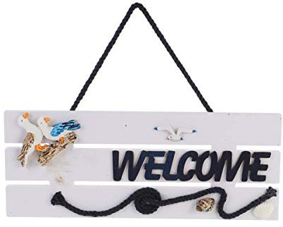 PRETYZOOM Vintage Willkommen Schild Aus Mediterranes Wanddekor Für Eingangstüren Und Veranden Hängendes Willkommensschild Mit Maritimen Motiven Für Haus Und Garten