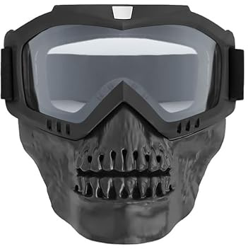 Wokyo Motorradbrillenmaske Winddicht Motorradbrille Motorradhelm Reitbrille Antibeschlag Schutzbrille mit Abnehmbarer Gesichtsmaske Motorrad Motocross-Maske