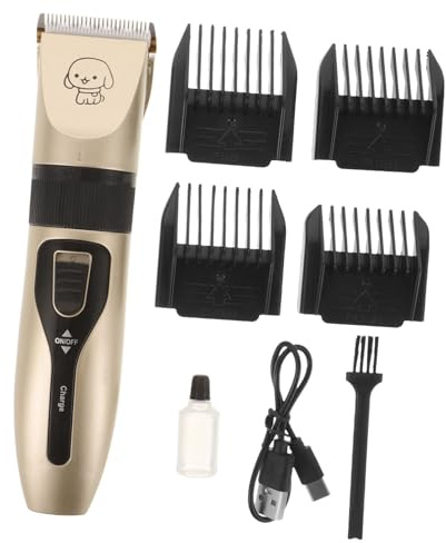 FOMIYES Elektrische Tierhaarschneidemaschine für Katzen und Hunde mit 4 Aufsätzen USB Ladung 1200mah Leiser Trimmer für Anfänger