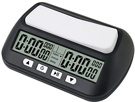 Yusat Schachuhr, Digitaler Schachtimer, Spieltimer mit Akustischer Alarmfunktion, YS 902, Schwarz, Englische Version
