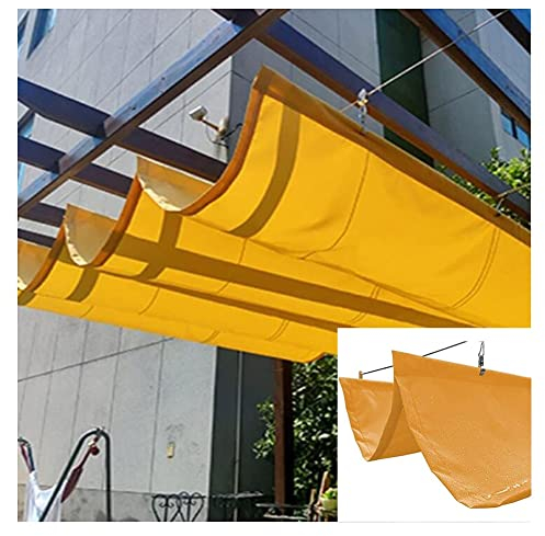 IBOWZ Markise Klemmmarkise Sonnensegel, einziehbares, wasserbeständiges Wellen-Sonnensegel, UV-beständig, Sonnenschutz, für Terrasse, Deck, Hof, Veranda
