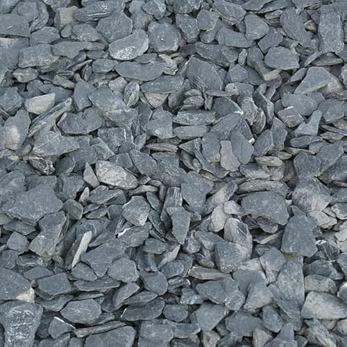 Charles Watson 20mm Slate Decorative Garden Chippings, Graphite Grey | Supplied in a generous 20kg poly bag for excellent coverage, ideal for domestic or commercial landscaping projects