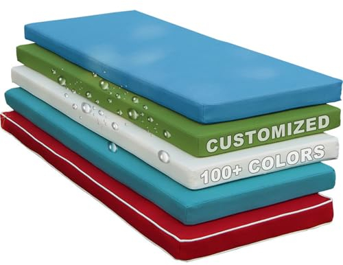 YFHT Cojines para Bancos Tamaño Personalizado, Comodísmo y Desenfundable Lavable Antideslizante Cojín, para Interiores Y Exteriores Silla De Banco JardíN Comedor Cocina (3 Centímetros)