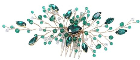 1 Stück Grüne Diamant-Haarspange, Hochzeits-Haarschmuck, Braut-Haarspange, Retro-Haarkamm, Damen-Haarschmuck, Damen-Accessoires