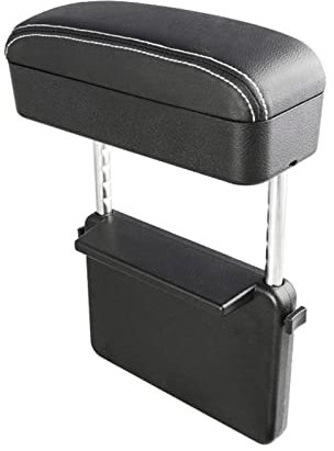 Auto Armlehnen Universal Auto Armlehne Box Armlehne Halter PU Leder Ellenbogen Unterstützung Kissen Einstellbare Höhe Organizer Auto Zubehör(Weiß)