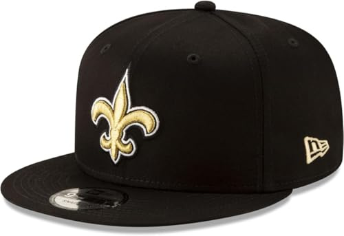 New Era NFL 9FIFTY Team-Farbe, verstellbare Snapback-Mütze, Einheitsgröße, New Orleans Saints - Schwarz, Einheitsgre