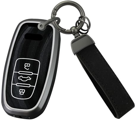 Ysbxitu Autoschlüssel Hülle für Audi Schlüsselbox keyless go Schutz Passt für Audi A1 A3 A4 A5 A6 A8 C7 C8 B8 4G RS6 B8 Q5 Q7 Q8 Schlüsselbund Smart-Fernbedienungs-schlüsselgehäuse Zubehör A Schwarz