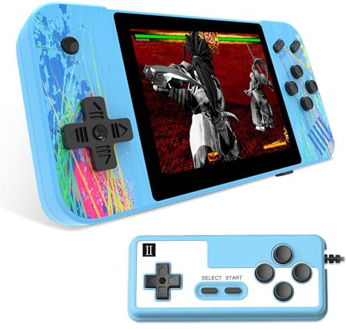 Gobesty Retro Handheld Game Console, Portable Retro Video Game with 800 Classic Games 3.5-Inch IPS Screen, Mini Retro Game Console Supports 2 Players Connected TV Gifts for Adults Kids (Blue)