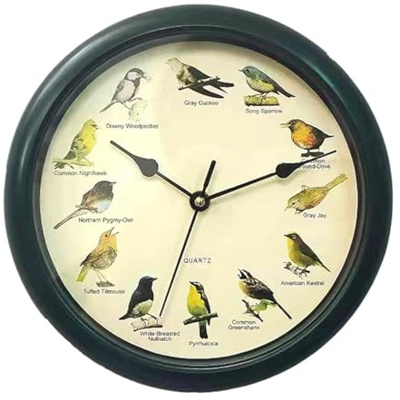 Derwrtup Reloj de cuco para arte de pared, reloj de pared grande vintage - Relojes de pared dinámicos silenciosos | Decoración de pared con tema de pájaros al aire libre para sala de estar, dormitorio