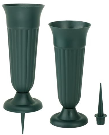 Folpus Florero de Cementerio, florero conmemorativo, Decoraciones para tumbas para césped funerario al Aire Libre