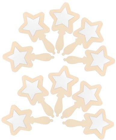 Toyvian 10stücke Unbehandelter Holzspiegel Für DIY-projekte Kleiner Handspiegel Für Junge Mädchen Tragbar Zum Bemalen Und Dekorieren Für Bastelbedarf