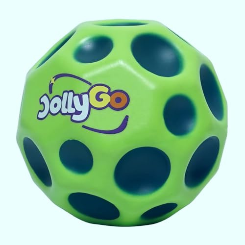JollyGo Moonball,Jumpball 9cm,Großer Moon Ball,EIN knallendes Geräusch,hohe Springender Gummiball,Spaceball,Big Bouncing Balls,Moonball,Geschenk für Kinder,XL,Leicht greifbar,Original (Grün)