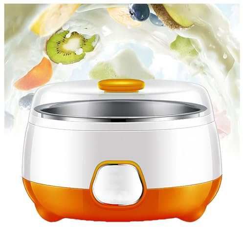 XYUERU Yogurtera eléctrica multifunción automática, compacta, de fermentación y con Tiempo Ajustable for Preparar postres Frescos, Yogur, Queso y natto.(Orange)