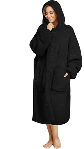 ililmmoe Plüsch Hoodie Decke für Frauen und Männer,Super warme und gemütliche große tragbare Decke Hoodies Homewear,Dicke lose Plüsch Mäntel