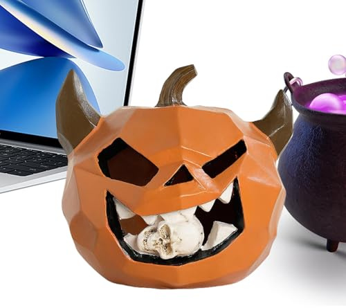 Generico Decorazioni Teschio Halloween - Ornamenti Zucca Teschio Spaventosa Halloween,Centrotavola Piccoli Decorazioni Sparse per Albero Festa Scrivania Giardino Casa Stregata Interno