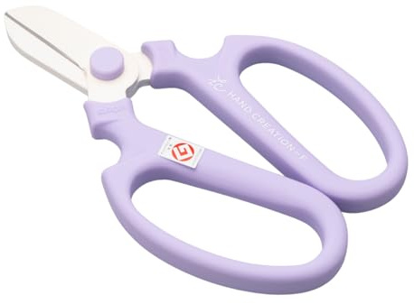 Left-Handed Japanese Floral Scissors – SAKAGEN Hand Creation, Ultra Sharp Flower Shears for Floral Design, Ikebana & Gardening, Made in JAPAN, F-170 (Lavender)
