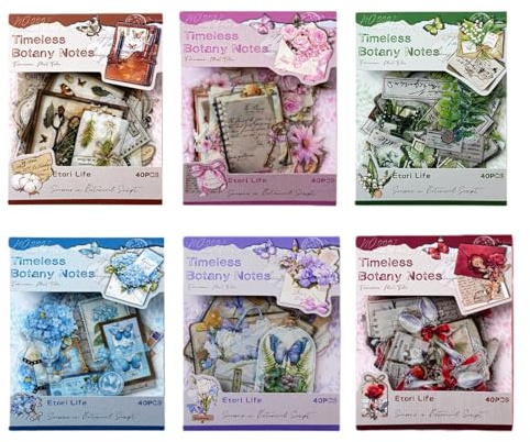 ​Doukado 240 Pieces Vintage Writing-Themed Aesthetic Stickers, Waterproof PET Decals for Scrapbooking, Bullet Journals, Planners, Flower, Butterfly, Writing Paper, Envelope Stickers for DIY Crafts
