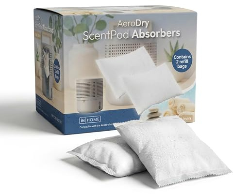 iN Dehumidifier Bags – Refillable Moisture Absorber Refills – Fresh Linen Scent, Condensation Bags for Damp, Mould & Condensation Control in Home, Wardrobe, Bathroom & Cars (Bags)