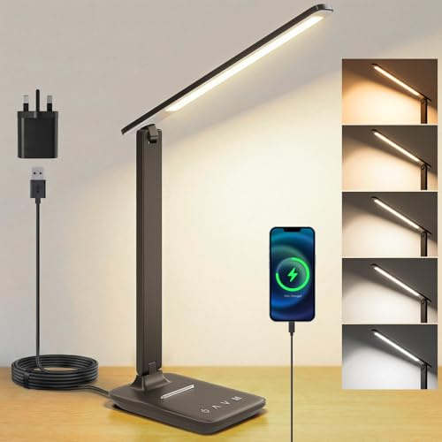 UPXNBOR LED Desk Lamp, Eye-Caring Table Lamp for Reading & Home Office