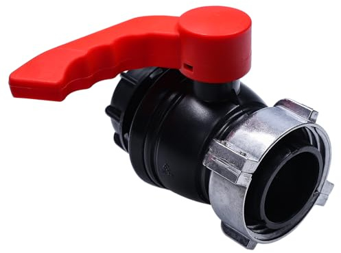 Wessper Valvola a Sfera S60x6 per Serbatoio Mauser IBC da 1000L, Valvola di Scarico GWS75x6 | Adattatore Uuniversale per Valvola per Barile, Serbatoio dell'acqua, Secchio, Barile per la Pioggia