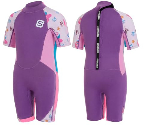 Summshall Neoprendräkt för barn, 2 mm neopren termoshorts baddräkt för pojkar, flickor och småbarn Flexibel, varm, UPF50+ solskydd för simning, surfing, för strand, vattensporter