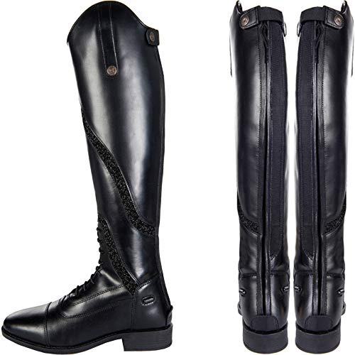 HKM Erwachsene 9110 Reitstiefel Gijón, Kurz/Standardweite, Lederreitstiefel, Unisex 42 Hose, 9100 schwarz,
