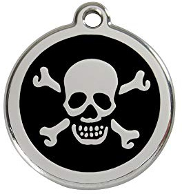 Red Dingo Hundemarke Totenkopf inklusive Gravur (S)