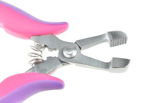 MAQNSCO Professional Hair Extension Pliers – Micro Ring Removal & Fusion Bond Crushing Tool – Anti-Rust Stainless Steel with Non-Slip Grip – 6'' Precision Pliers