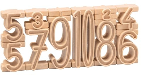 WISSNER® RE-Wood Natur Stapelzahlen (34 Stück)