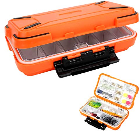 Fishing Tackle Box,RoadLoo Fish Storage Box Multifunctional Plastic Accessories Waterproof Lure Swivel Hook Bait Kit for Storage and Organization of Fish Accessories Tools (Orange))