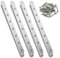 CYH 4 Pezzi Piastre Giunzione Piatta per Riparazione, 295 x 20 mm Connettore Piatto in Acciaio Inox, Piastra Fissaggio Staffe Metallo Forate con Viti per Mensole Armadi Scaffali