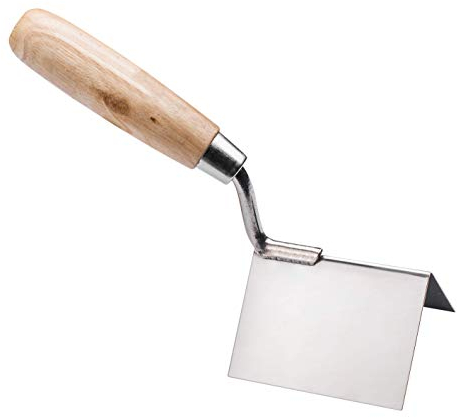 HARDY Outdoor Winkelkelle Serie * 28 * Edelstahl Streumörtel Maurer Verputzen Massivholzstiel Komfortabel Leicht 8x6x6cm