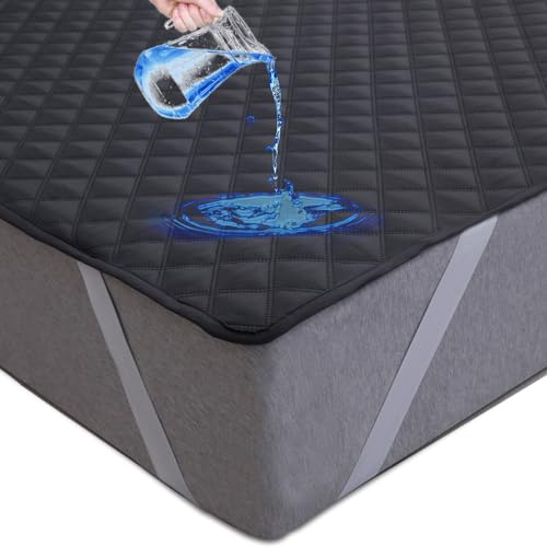 Arcona Matratzenschoner 100x200 cm wasserdicht, Atmungsaktive Wasserdichter Matratzenschoner, Nässeschutz Matratzenauflage, Dunkelgrau Matratzenschutz, Inkontinenzunterlage Waschbar