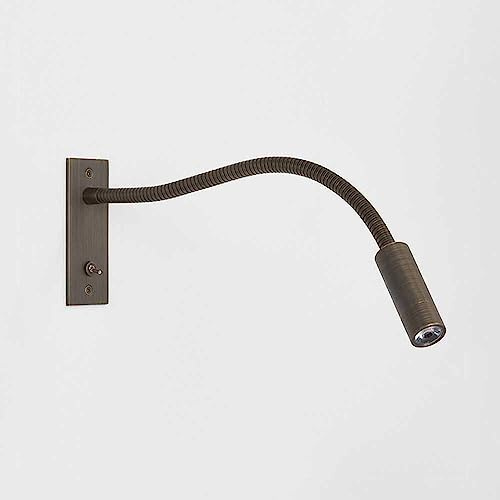 Mjsdjof Aplique de pared LED de 3 W, lámpara de lectura de cabecera con interruptor, luz de pared de cuello de cisne con manguera ajustable de rotación de 360°, lámparas de pared empotradas para conso