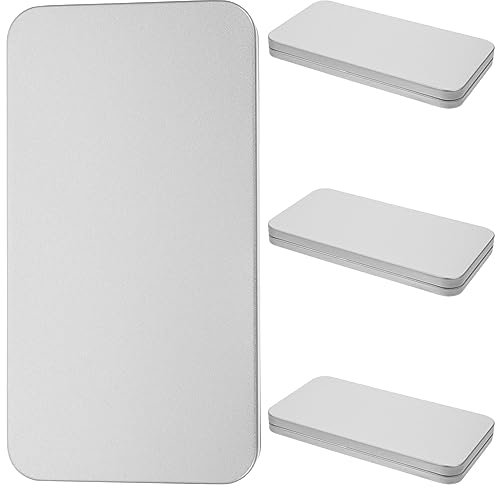 DECHOUS 4stücke Aufbewahrungsbox Mit Deckel Aus Weißblech Tragbarer Lagerungsbehälter Für Handydisplay Bildschirmhalter Aus Gehärtetem Glas Aufbewahrungshalter Aus Metall Für Organisation