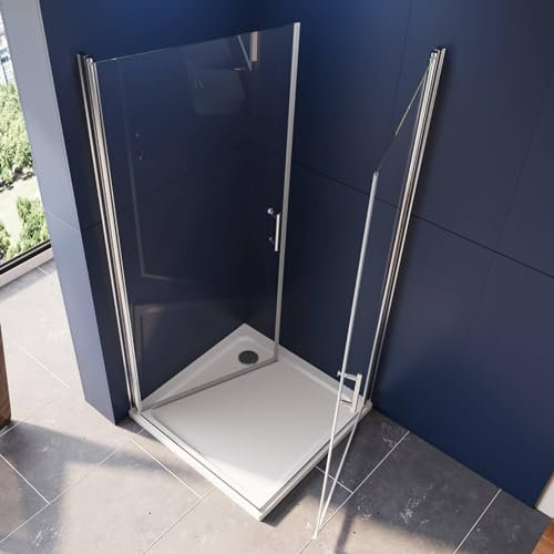 LUXESPIRE Duschkabine Eckeinstieg 70x90x195cm Dusche Doppelt 180°Schwingtür Duschwand Pendeltür Duschabtrennung NANO Sicherheitsglas