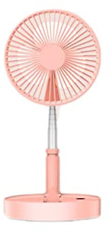 ANAIUCY Folding Fan Desktop Floor Dual-use Telescopic Silent USB Charging Desktop Home Student Dormitory Office Mini Fan (Color : Pink)