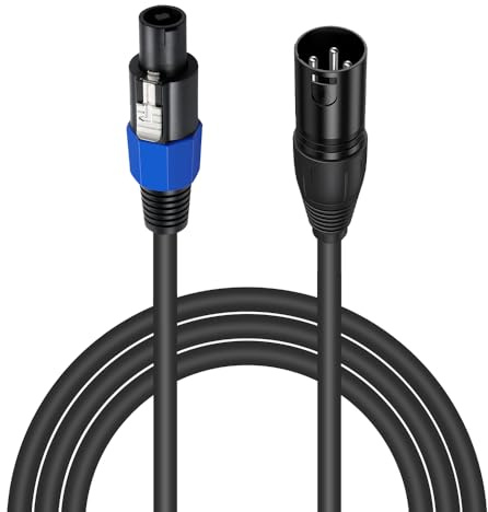 BNGXR Cavo Audio Jack Speakon a XLR Femmina, 18 AWG 3 Pin,Cavi per altoparlanti professionali, PVC-85P di Alta Qualità con Twist Lock per Amplificatore Pro DJ PA Stage (1,8m Maschio Speakon)
