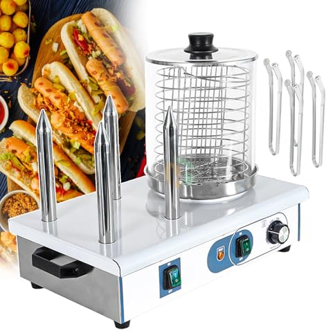 XNXYSMKJ Machine à Hot-Dog, cuiseur à saucisses, cuiseur à Vapeur électrique Commercial pour Hot-Dog, cuiseur à Vapeur Domestique (2 Pinces à pâtisserie)