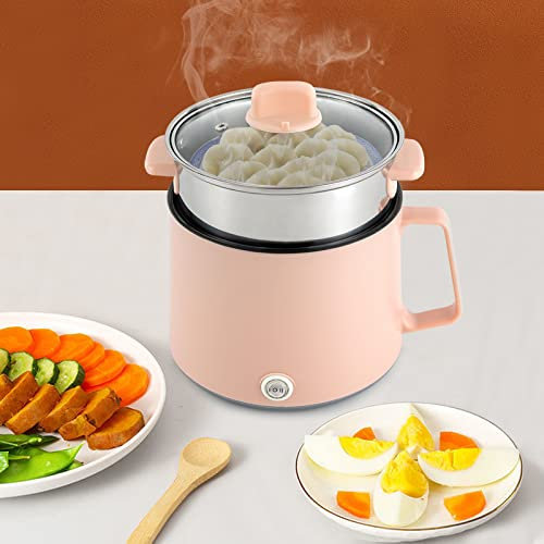 Hot Pot Elettrico 1.7L Multifunzione Fornello Elettrico Antiaderente In Acciaio Inox Fornello Elettrico Pentola A Vapore Pentola Multicooker Elettrico Con Doppio Controllo Potenza Portatile Mini