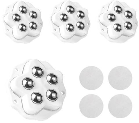 4 Pièces Mini Roulettes Auto-Adhésives Rouleaux à Billes, Blancs Roulettes pour Meubles Autocollants à 360 Degrés, Petite Roulettes pour Meubles, Appareils, Marchandises (1)